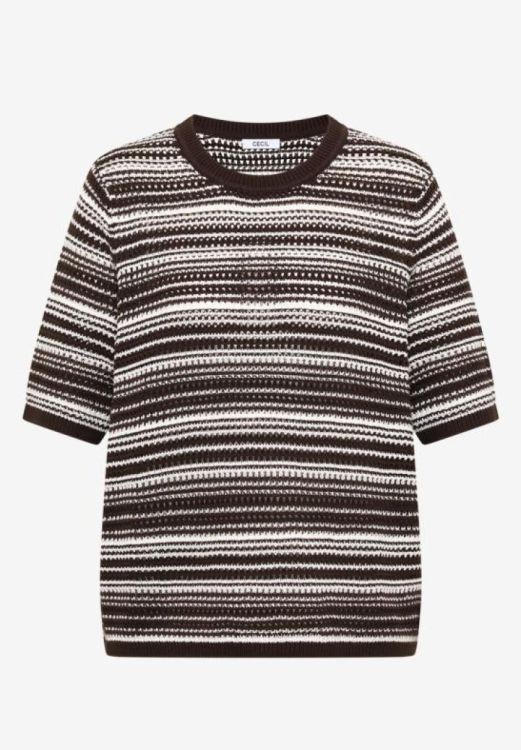 Cecil Striped crochet shirt (06.303838/27673 brown cacao) - WeekendMode