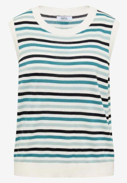 Cecil Striped knit top (06.303877/37724 crystal mint) - WeekendMode