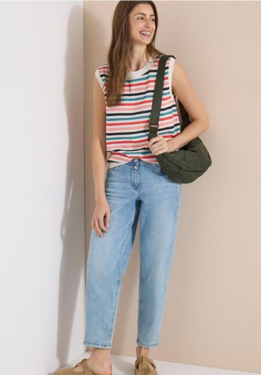 Cecil Striped knit top (06.303877/32748 raw sand beige) - WeekendMode