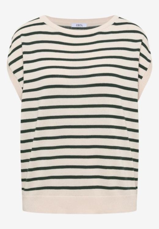 Cecil Striped linen look shirt (05.303865/palm breeze green) - WeekendMode