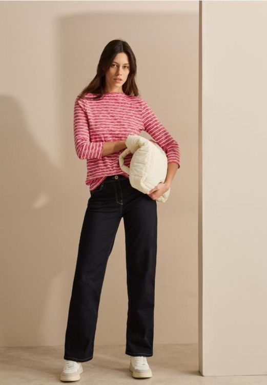 Cecil Striped melange t-shirt (02.322756/multicolor red melang) - WeekendMode