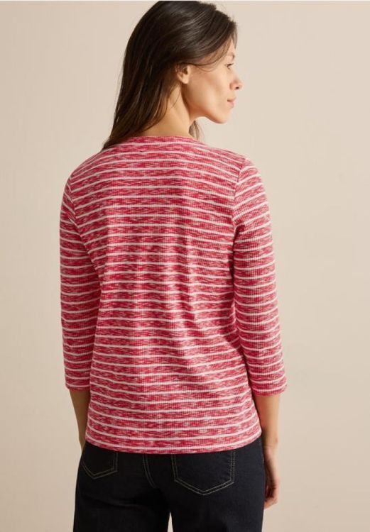 Cecil Striped melange t-shirt (02.322756/multicolor red melang) - WeekendMode