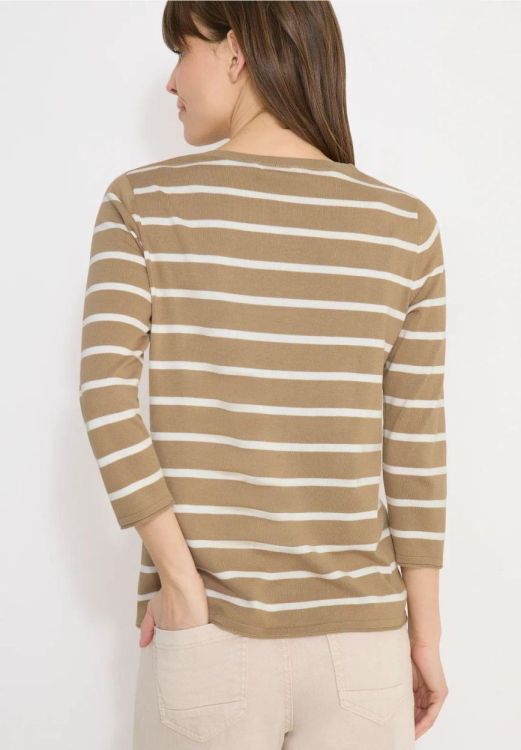 Cecil Striped Roundneck Sweater (02.303640/golden camel) - WeekendMode