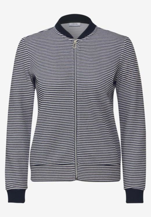 Cecil Striped T-shirtjacket (01.322606/universal blue) - WeekendMode