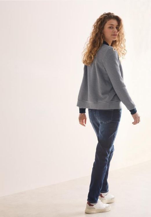 Cecil Striped T-shirtjacket (01.322606/universal blue) - WeekendMode