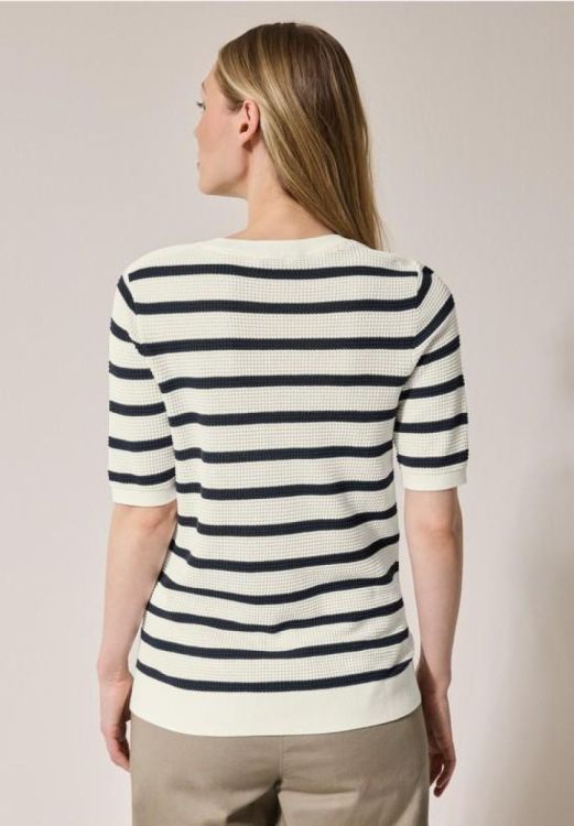 Cecil Structure Stripe Roundneck NOS (04.303240/universal blue) - WeekendMode