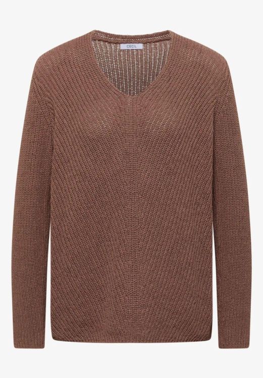 Cecil Structured Tape Sweater (02.303642/light macchiato brown) - WeekendMode