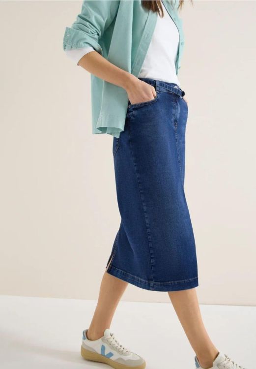 Cecil Style Denim Maxi Skirt Mid Blue (02.361888/mid blue wash) - WeekendMode