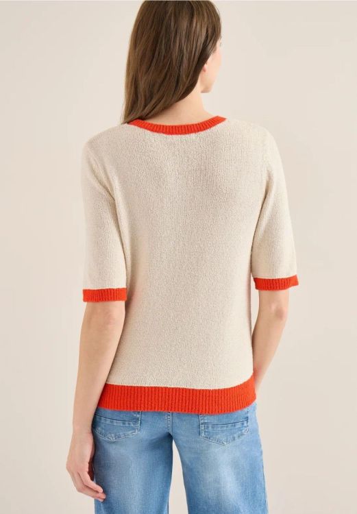 Cecil Summer bouclé short sleeve (02.303755/cherry tomato orange) - WeekendMode