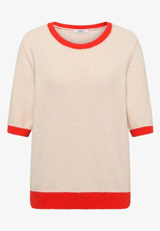 Cecil Summer bouclé short sleeve (02.303755/cherry tomato orange) - WeekendMode