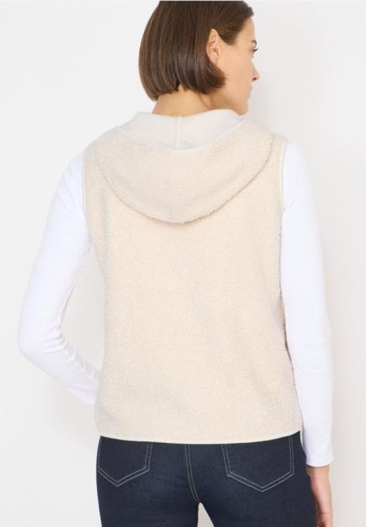 Cecil Teddy Troyer Vest with Hood NOS (12.220303/teddy vanilla white) - WeekendMode