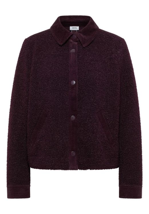 Cecil Teddy-Cord mix Jacket (10.212833/eggplant red) - WeekendMode