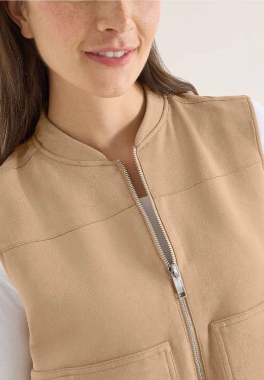 Cecil Velour Blouson Vest (02.220306/golden camel) - WeekendMode