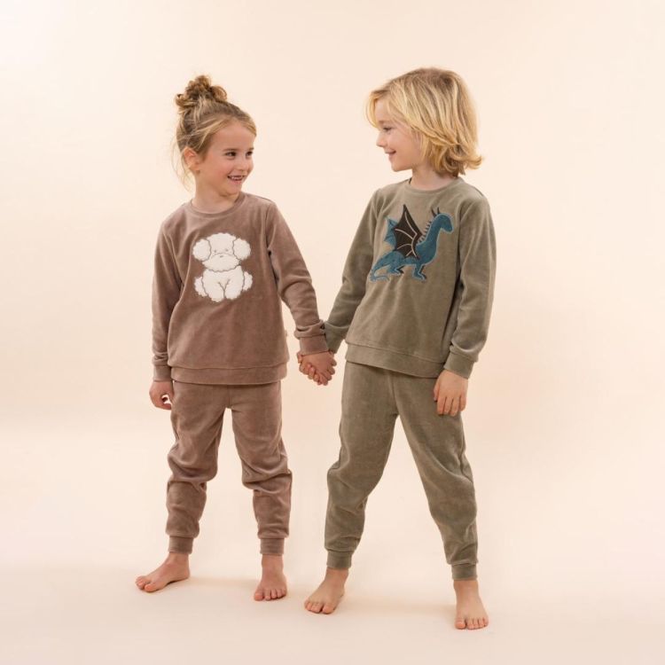 Charlie Choe Boys velours set (P57055-42/Faded Green) - WeekendMode