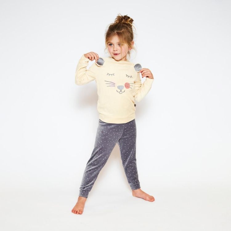 Charlie Choe Girls velours set (Q53012-41/Off-white) - WeekendMode