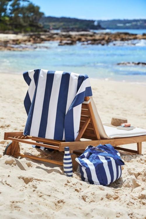Dock & Bay Beach Towel (Quick Dry) - Large (TOWLB-CAB-LG-NAVY-R) - WeekendMode