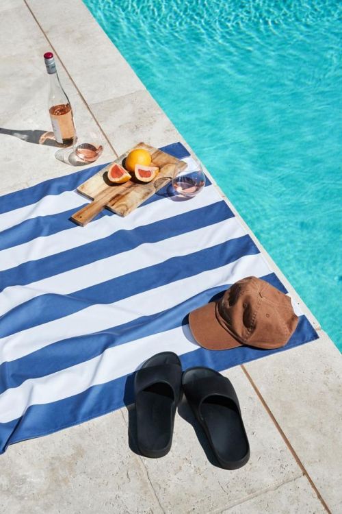Dock & Bay Beach Towel (Quick Dry) - Large (TOWLB-CAB-LG-NAVY-R) - WeekendMode