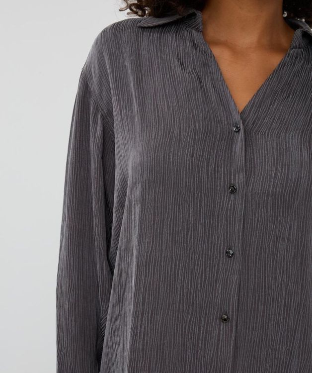 Esqualo Blouse crinkle cupro (F25.05517/Grey) - WeekendMode