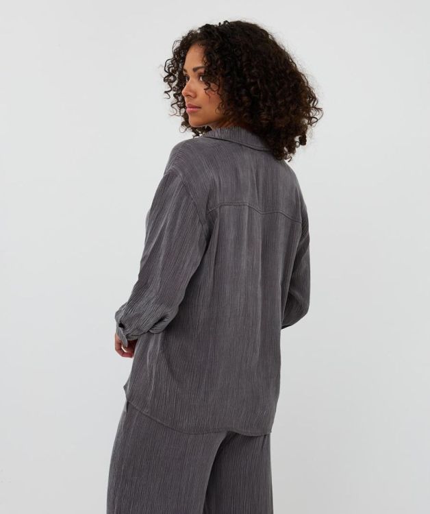 Esqualo Blouse crinkle cupro (F25.05517/Grey) - WeekendMode