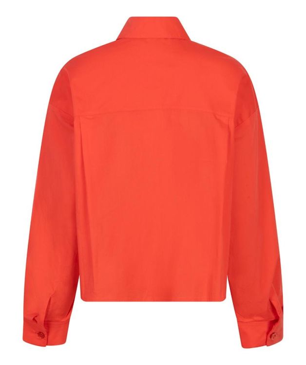 Esqualo Blouse cropped folded cuff (SP26.10016/Chili Red) - WeekendMode