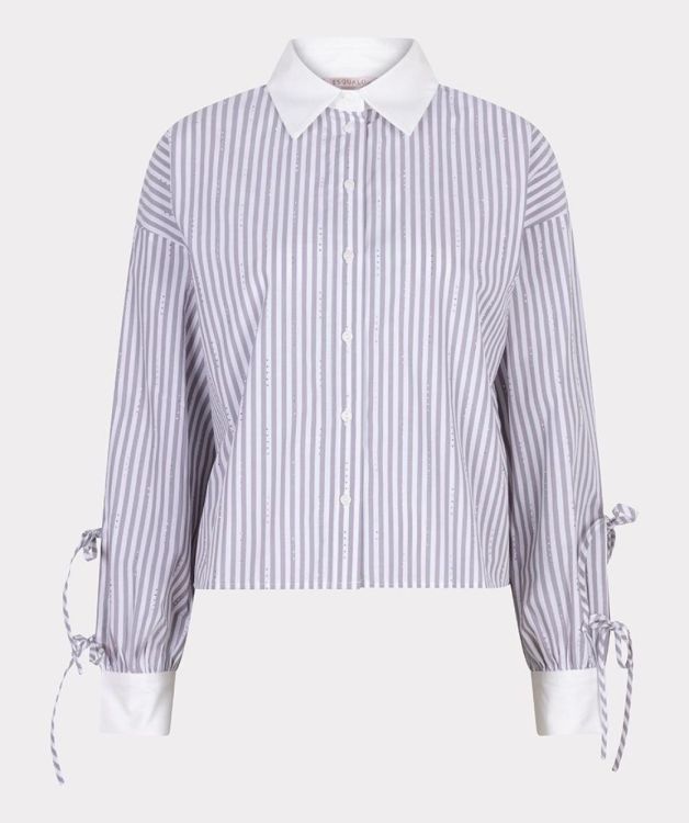 Esqualo Blouse cropped stripes rhinestones (F25.14520/Print) - WeekendMode