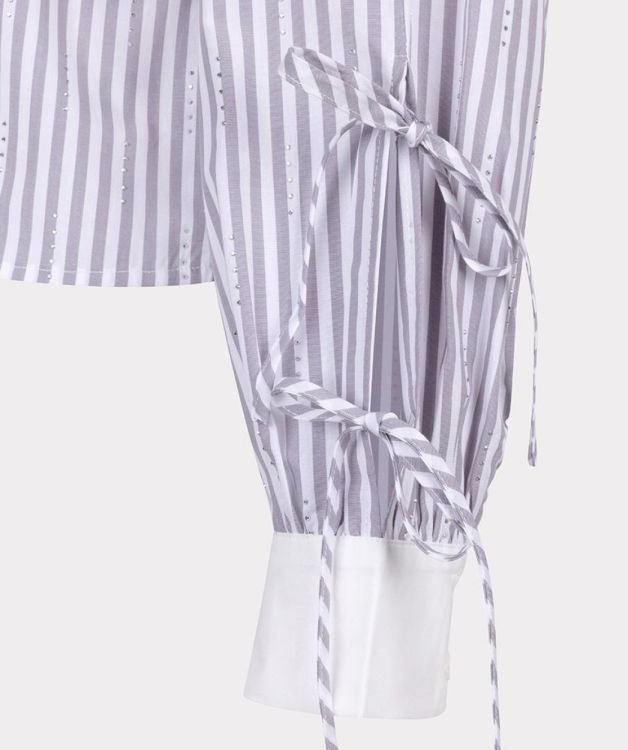 Esqualo Blouse cropped stripes rhinestones (F25.14520/Print) - WeekendMode
