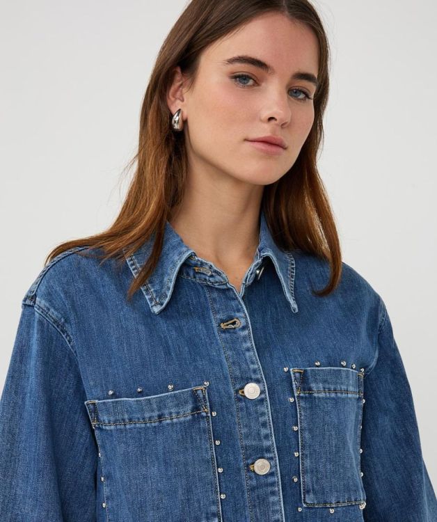 Esqualo Blouse jeans s/slve studs (SP26.12016/Jeans Blue) - WeekendMode