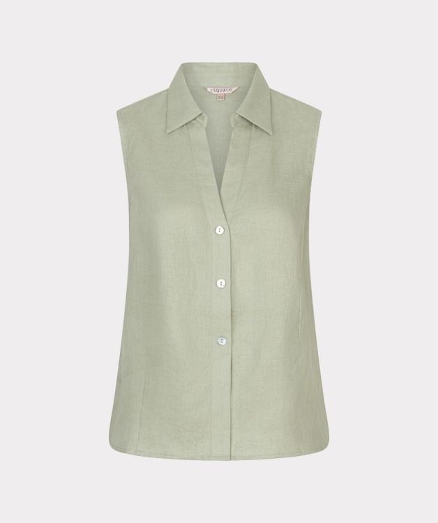 Esqualo Blouse slv/less linen (HS26.28226/Soft Green) - WeekendMode
