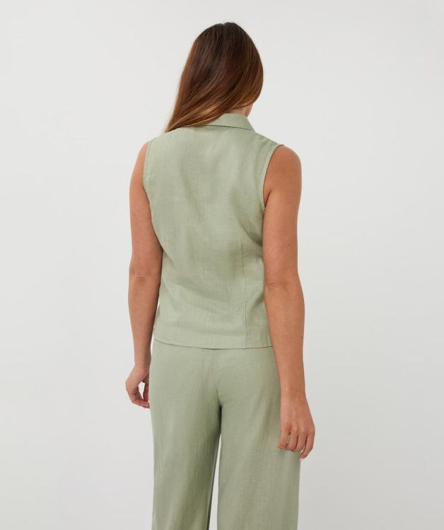 Esqualo Blouse slv/less linen (HS26.28226/Soft Green) - WeekendMode
