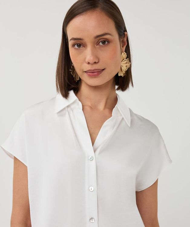 Esqualo Blouse slv/lss sateen (SP26.10012/Off White) - WeekendMode