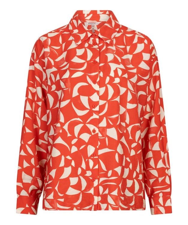 Esqualo Blouse wide Scarlet graphic (SP26.14004/Print) - WeekendMode
