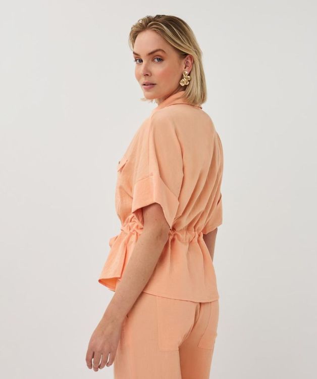 Esqualo Blouse zipper fine crinkle (SP26.10038/Bellini) - WeekendMode