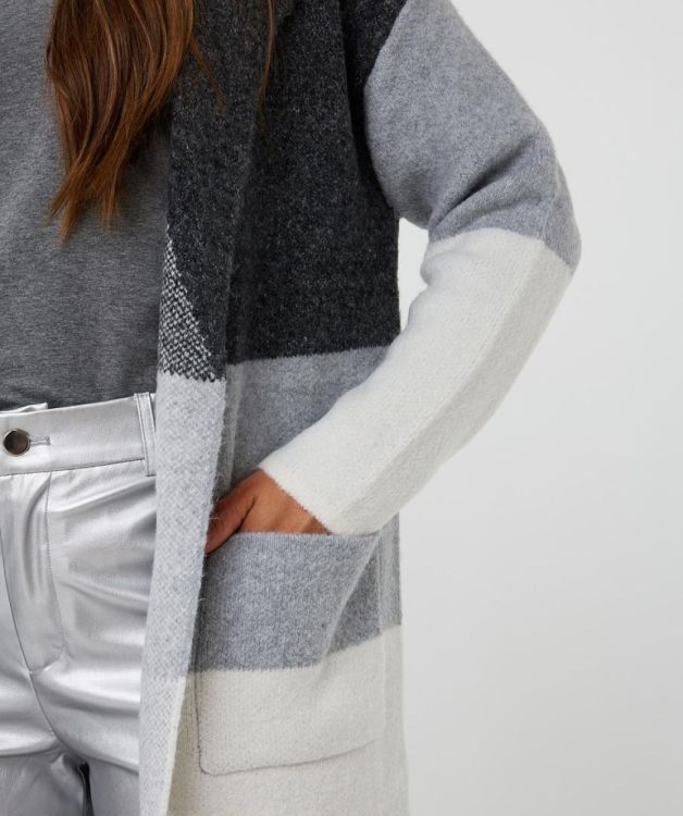 Esqualo Cardigan long blocks (F25.18507/Grey) - WeekendMode