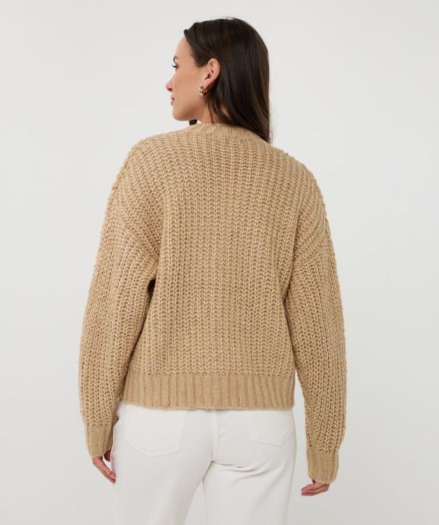Esqualo Cardigan oversize lurex (F25.02540/Light Sand) - WeekendMode