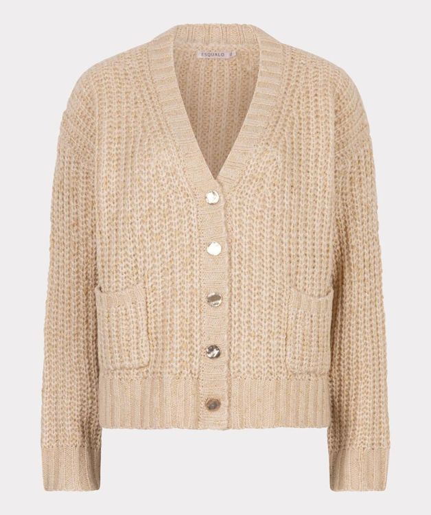 Esqualo Cardigan oversize lurex (F25.02540/Light Sand) - WeekendMode