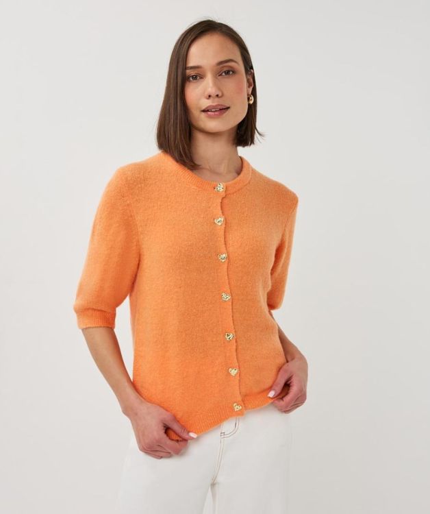 Esqualo Cardigan s/slve fancy buttons (SP26.07005/Chili Red) - WeekendMode