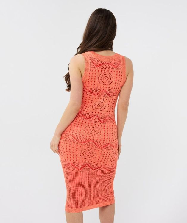 Esqualo Dress ajour knit (HS24.18200/Coral) - WeekendMode