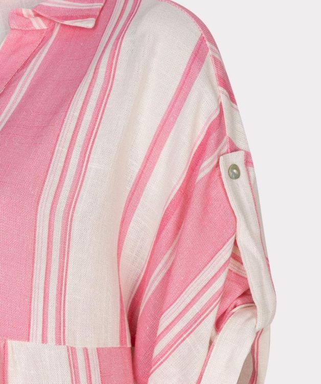 Esqualo Dress long striped linen (HS26.28215/Off White / Pink) - WeekendMode