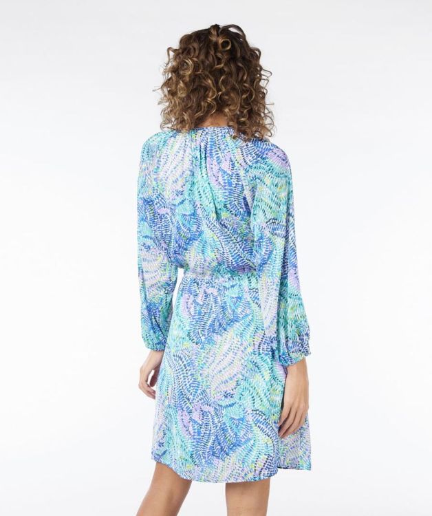 Esqualo Dress short raglan Bayside Leaves print (SP24.15010/999) - WeekendMode