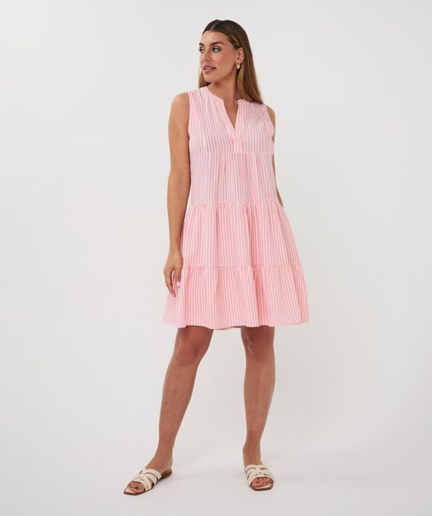 Esqualo Dress skater striped (HS26.15204/Off White / Pink) - WeekendMode