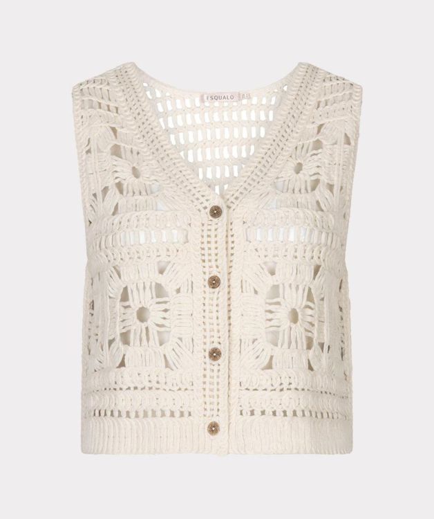 Esqualo Gilet crochet (HS26.18203/Natural) - WeekendMode