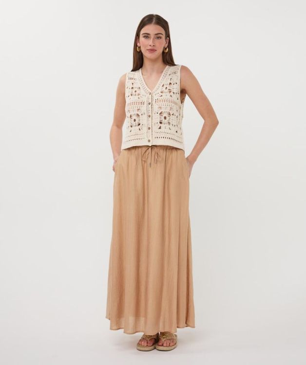 Esqualo Gilet crochet (HS26.18203/Natural) - WeekendMode