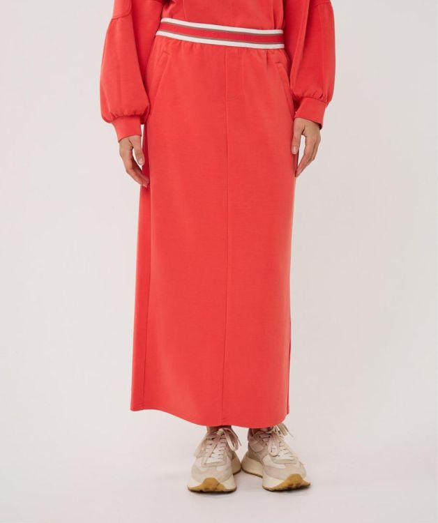 Esqualo Skirt long fancy WB wide Modal (SP26.05004/Chili Red) - WeekendMode