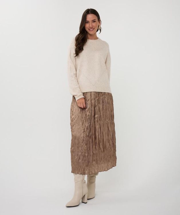 Esqualo Skirt plisse changeant (F25.28500/Taupe) - WeekendMode