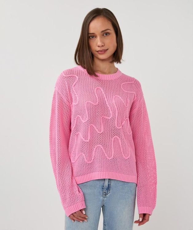 Esqualo Sweater 3D tapes (SP26.02032/Rose) - WeekendMode