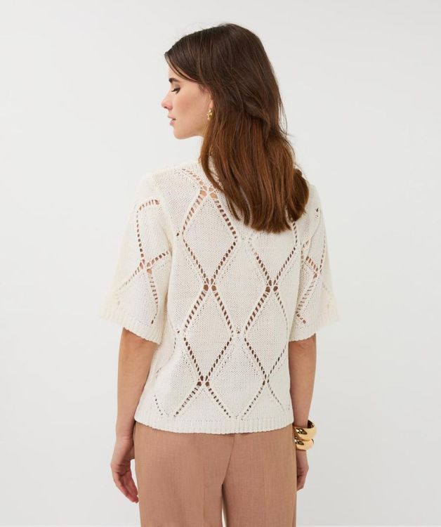 Esqualo Sweater ajour diamond sequins (SP26.02016/Ecru) - WeekendMode