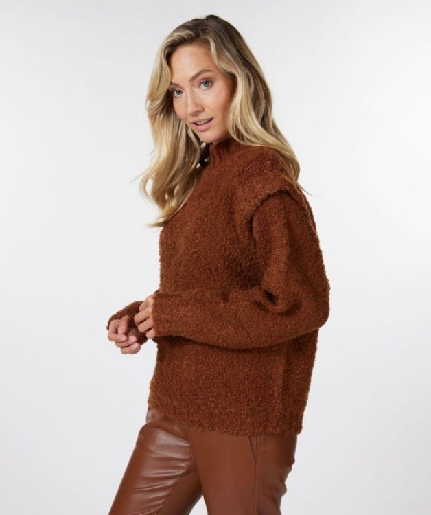Esqualo Sweater boucle knit (W22.31707/brown) - WeekendMode