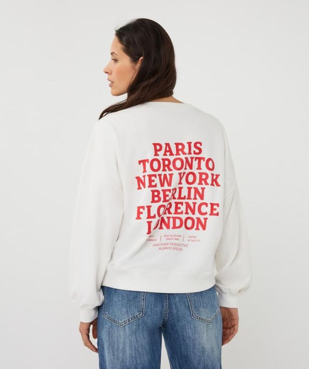 Esqualo Sweater 'cities' (SP26.05019/Off White / Chili Red) - WeekendMode