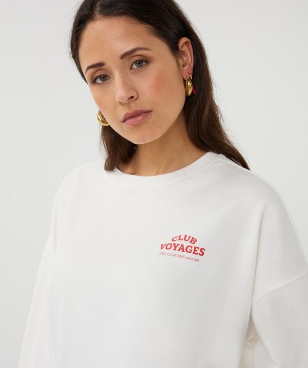 Esqualo Sweater 'cities' (SP26.05019/Off White / Chili Red) - WeekendMode