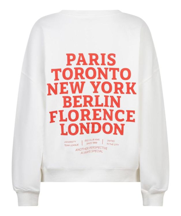 Esqualo Sweater 'cities' (SP26.05019/Off White / Chili Red) - WeekendMode